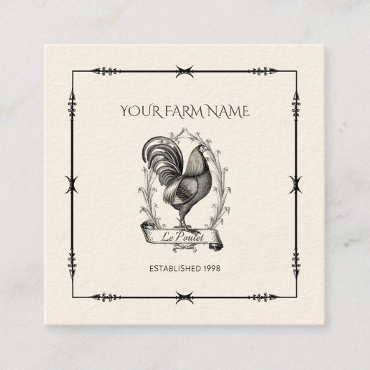 Rustisch Logo Boerderij Square Visitekaartje (Voorkant)