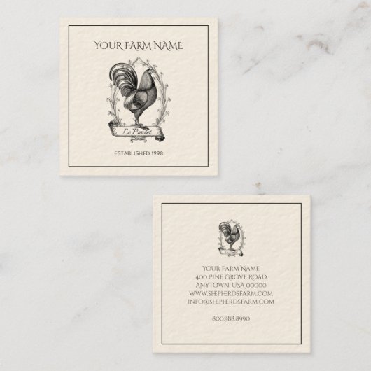 Rustisch Logo Boerderij Square Visitekaartje (Voorkant / Achterkant)