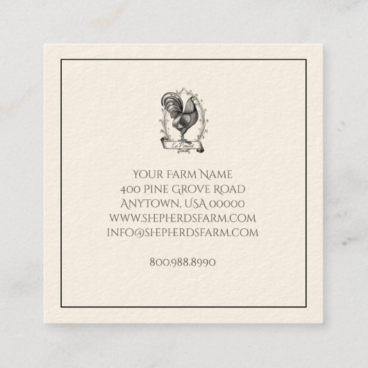 Rustisch Logo Boerderij Square Visitekaartje (Achterkant)
