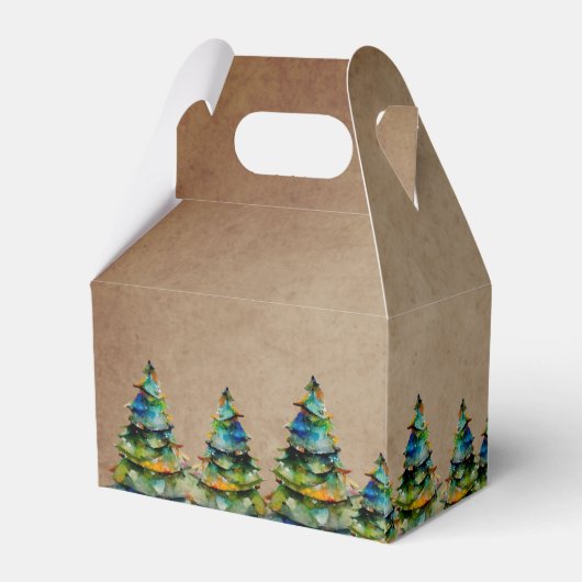 Rustisch Logo kerstboombedrijf toevoegen Bedankdoosjes (Achterkant)