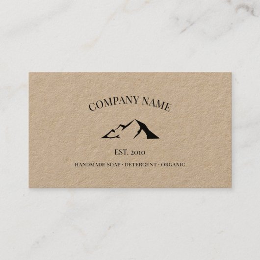 Rustisch logo kraft visitekaartje (Voorkant)