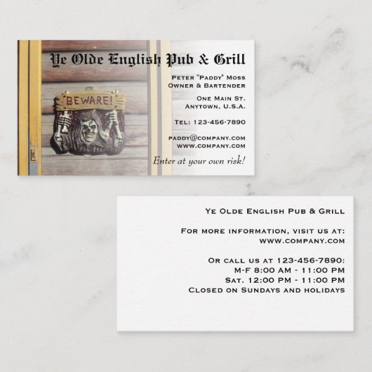 Rustisch logo visitekaartje (Voorkant / Achterkant)