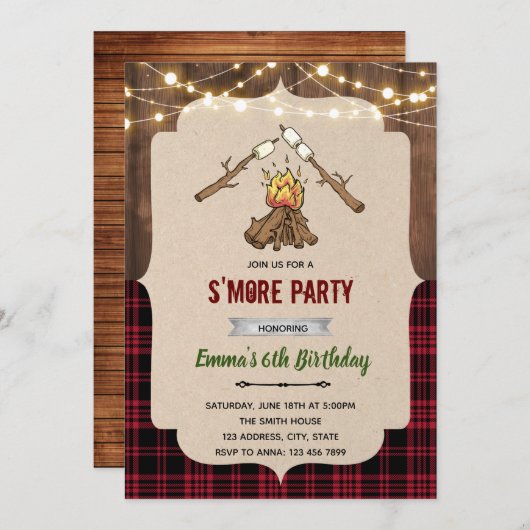 Rustisch meer kampthema kaart (Voorkant / Achterkant)