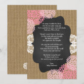 Rustisch meisje baby shower bedankt je opmerking m kaart (Voorkant / Achterkant)