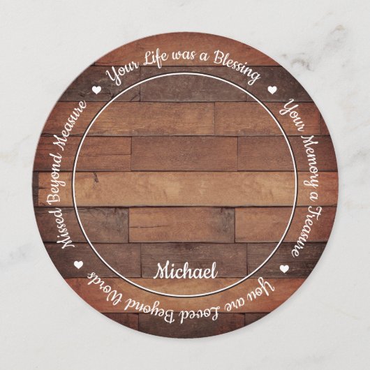 Rustisch Memorial Poem Funeral Prayer Kaart (Voorkant)