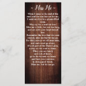 Rustisch Memorial Poem Funeral Prayer Kaart (Achterkant)