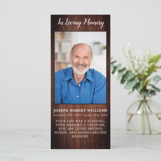 Rustisch Memorial Poem Funeral Prayer Kaart (Staand voorkant)