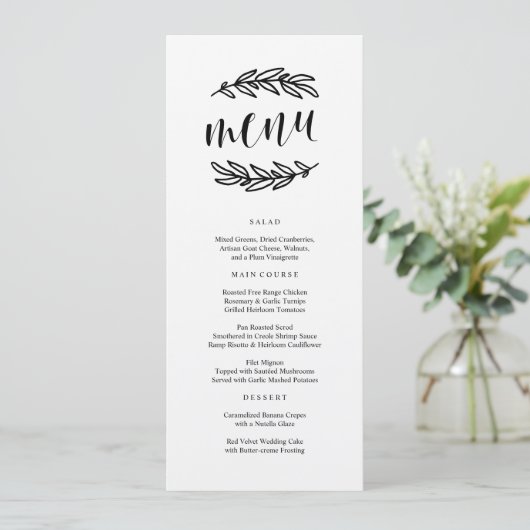 Rustisch menu (Staand voorkant)