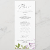 Rustisch menu Lila bruiloft (Voorkant)