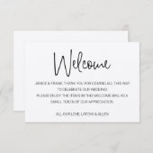 Rustisch met Names Welcome Wedding Gift Basket (Voorkant / Achterkant)