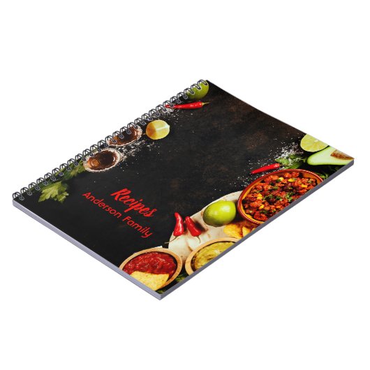 Rustisch Mexicaans notitieboek voor voedselrecept (Linkerzijde)