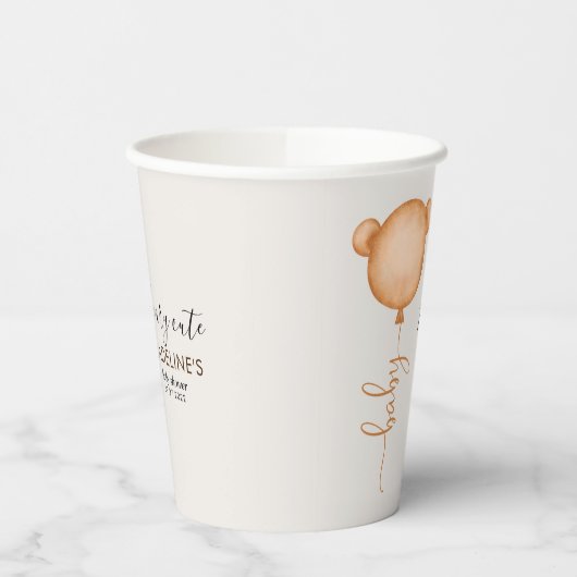 Rustisch minimalistisch bijenstootje Baby shower Papieren Bekers (Links)