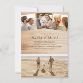 Rustisch minimalistisch legant hout en 5 foto's br kaart (Achterkant)