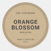 Rustisch minimalistisch productetiket merkkraft to ronde sticker (Voorkant)