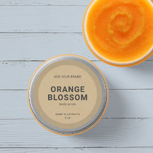 Rustisch minimalistisch productetiket merkkraft to ronde sticker