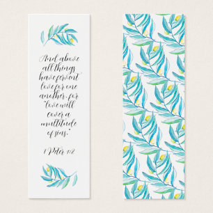 Rustisch modern religieus Bijbellenmint CitrusBlad Mini Visitekaartjes