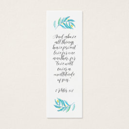 Rustisch modern religieus Bijbellenmint CitrusBlad Mini Visitekaartjes