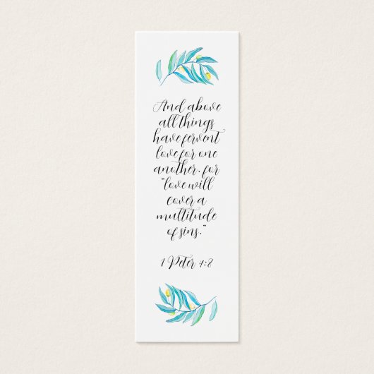 Rustisch modern religieus Bijbellenmint CitrusBlad Mini Visitekaartjes (Voorkant)