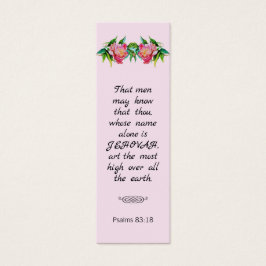 Rustisch modern religieus Bijbelse pony Roze Bladw Mini Visitekaartjes