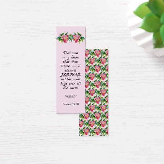 Rustisch modern religieus Bijbelse pony Roze Bladw Mini Visitekaartjes (Bureau)