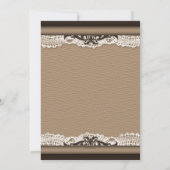 Rustisch Monogram Burlap- en Lace-Vrijgezellenfees Kaart (Achterkant)