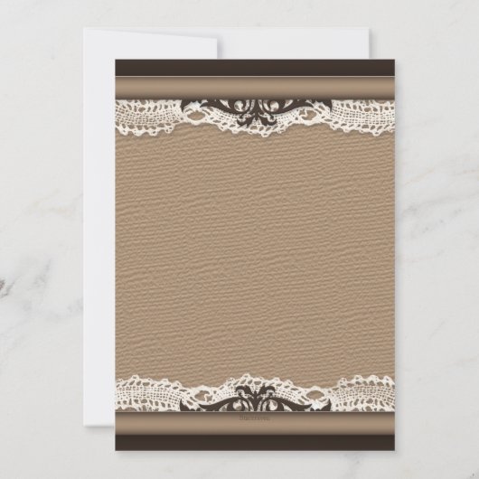 Rustisch Monogram Burlap- en Lace-Vrijgezellenfees Kaart (Achterkant)