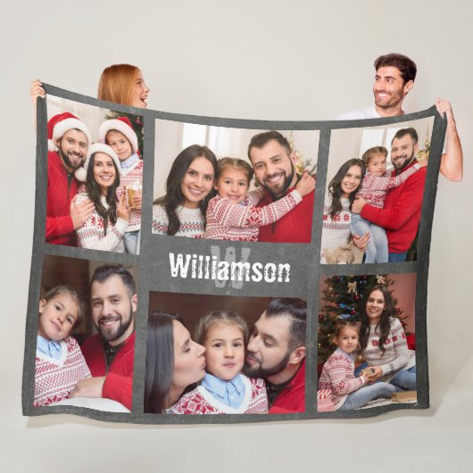 Rustisch Monogram Geheel fotokolkbord Fleece Deken (In situ)