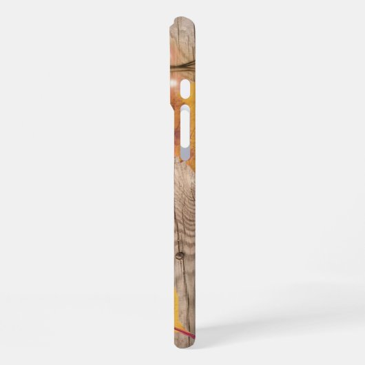 Rustisch Monogram Initiaal Autumn Leaf Lights Hood iPhone Hoesje (Linkerkant)