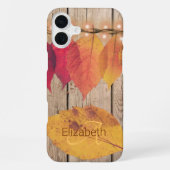 Rustisch Monogram Initiaal Autumn Leaf Lights Hood iPhone Hoesje (Achterkant)