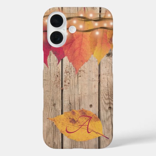 Rustisch Monogram Initiaal herfst Lights Hood Case-Mate iPhone Case (Achterkant)
