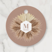 Rustisch monogram Neutrale Kleuren Warm Bedankjes Labels (Voorkant)