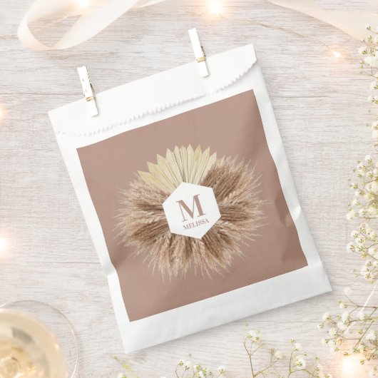 Rustisch monogram Neutrale Kleuren Warm Bedankzakje (Geknipt)