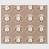 Rustisch monogram Neutrale Kleuren Warm Cadeaupapier (Vlak)