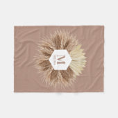 Rustisch monogram Neutrale Kleuren Warm Fleece Deken (Voorkant (Horizontaal))