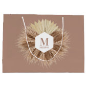 Rustisch monogram Neutrale Kleuren Warm Groot Cadeauzakje (Achterkant)