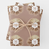 Rustisch monogram Neutrale Kleuren Warm Inpakpapier Vel (In situ)