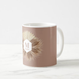 Rustisch monogram Neutrale Kleuren Warm Koffiemok