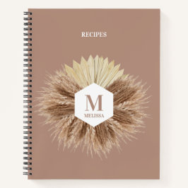 Rustisch monogram Neutrale Kleuren Warm Notitieboek