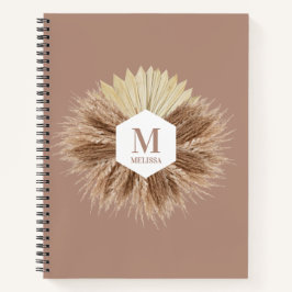 Rustisch monogram Neutrale Kleuren Warm Notitieboek