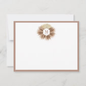Rustisch monogram Neutrale Kleuren Warm Notitiekaartje (Voorkant)