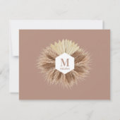 Rustisch monogram Neutrale Kleuren Warm Notitiekaartje (Achterkant)