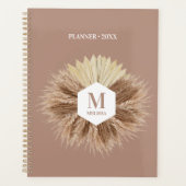 Rustisch monogram Neutrale Kleuren Warm Planner (Voorkant)