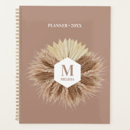 Rustisch monogram Neutrale Kleuren Warm Planner