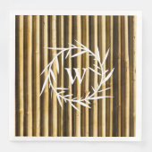 Rustisch monogram Neutrale Kleuren Warm Servet (Voorkant)