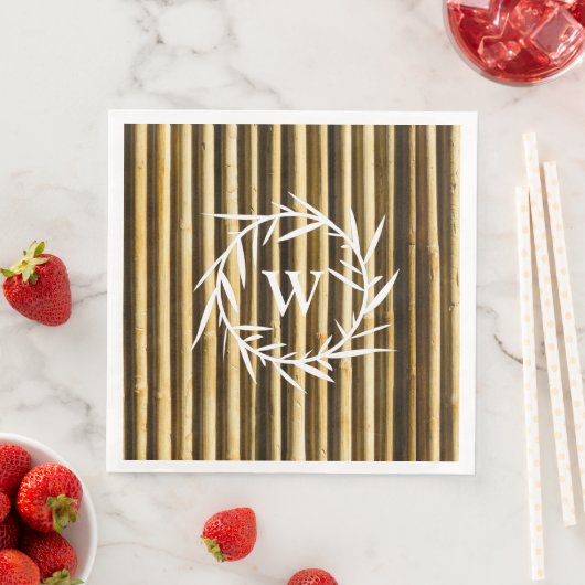 Rustisch monogram Neutrale Kleuren Warm Servet (Insitu)