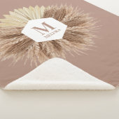 Rustisch monogram Neutrale Kleuren Warm Sherpa Deken (3/4)