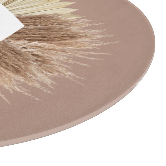 Rustisch monogram Neutrale Kleuren Warm Snijplank (Hoek)