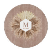 Rustisch monogram Neutrale Kleuren Warm Snijplank (Voorkant)