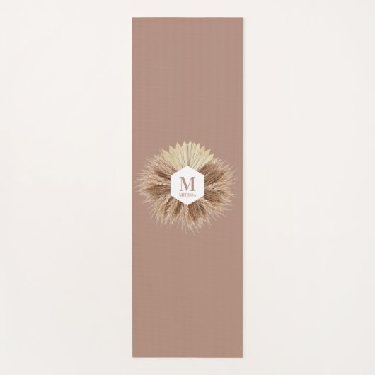 Rustisch monogram Neutrale Kleuren Warm Yogamat (Voorkant)