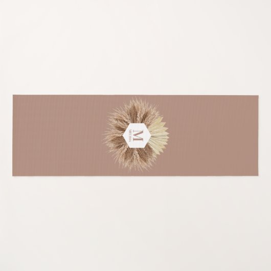 Rustisch monogram Neutrale Kleuren Warm Yogamat (Voorkant (horizontaal))